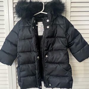 Baby Girl Gap Coat With Fur Hood